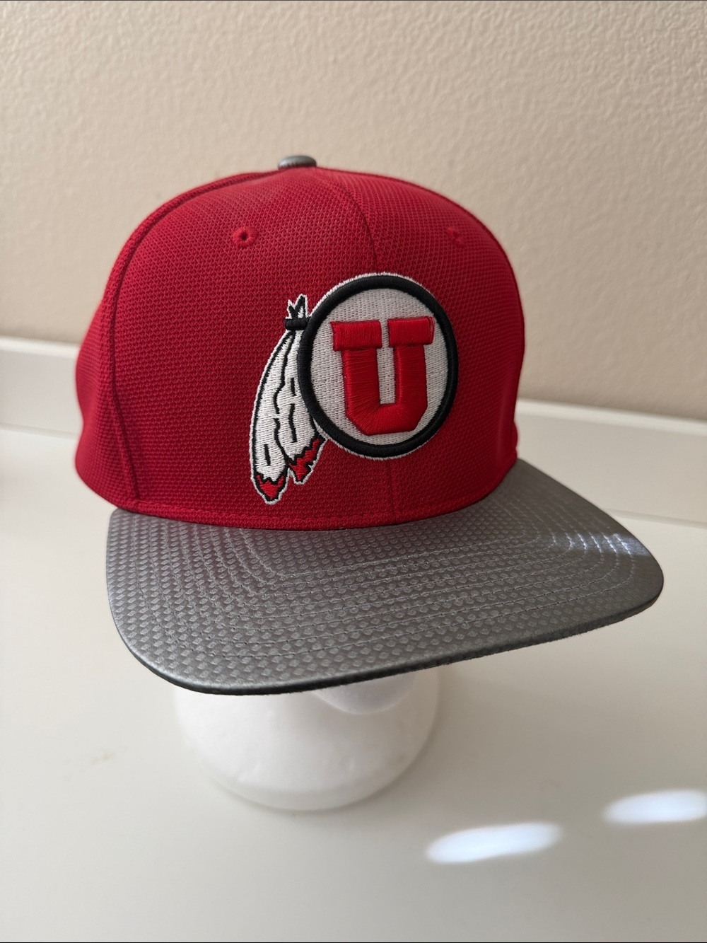 Zephyr Red and Silver Utah Team Patch Snapback New